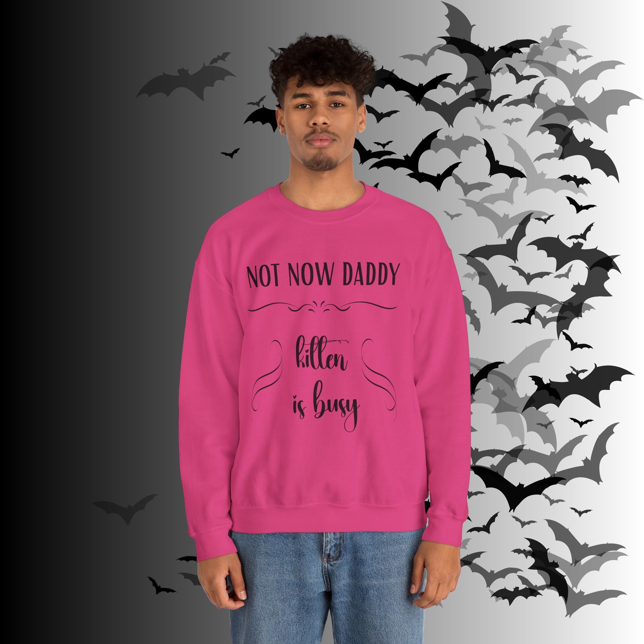 Not Now Daddy Kitten Is Busy Crewneck Sweatshirt