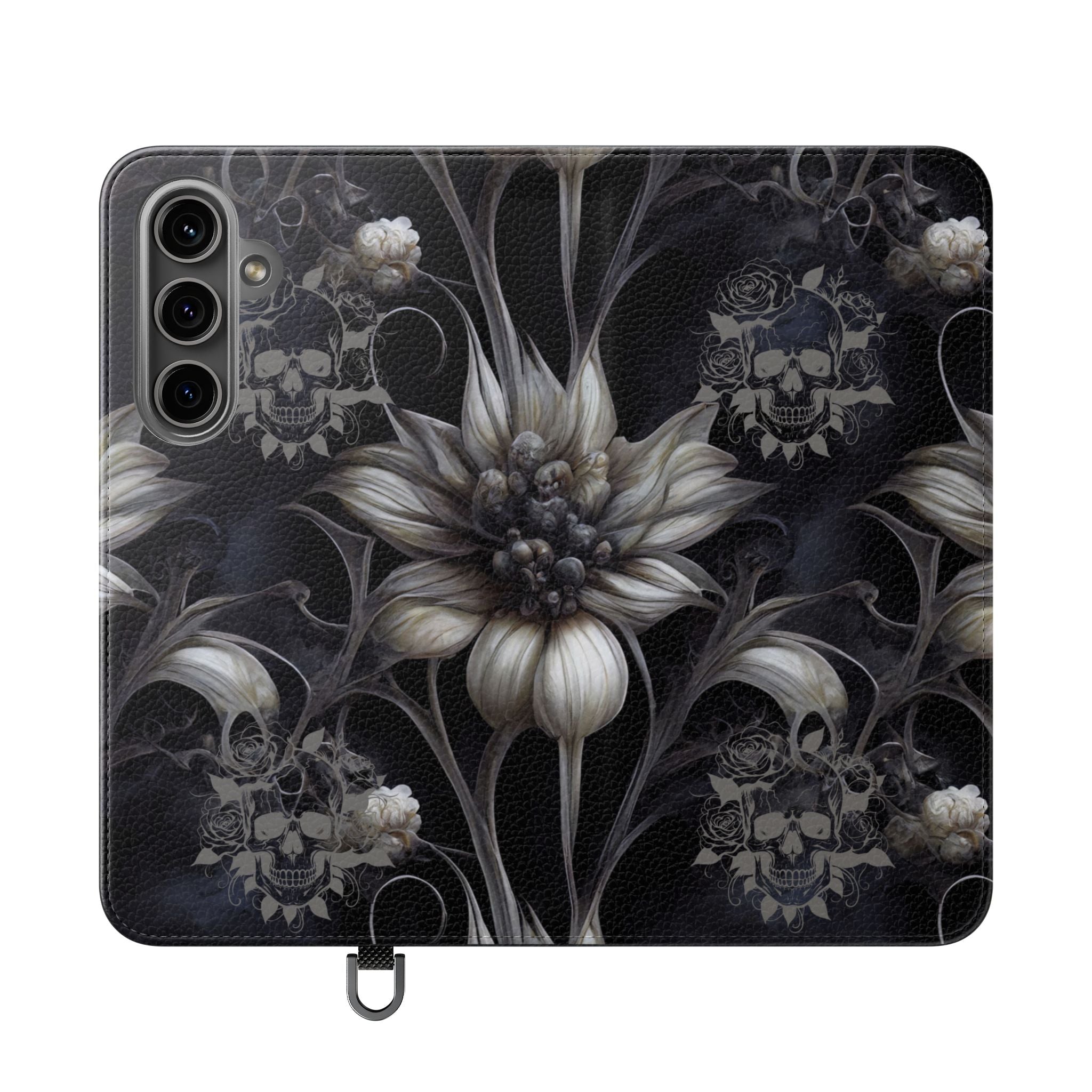 Goth Botanical Flip Wallet Case for iPhone and Samsung Galaxy Phones