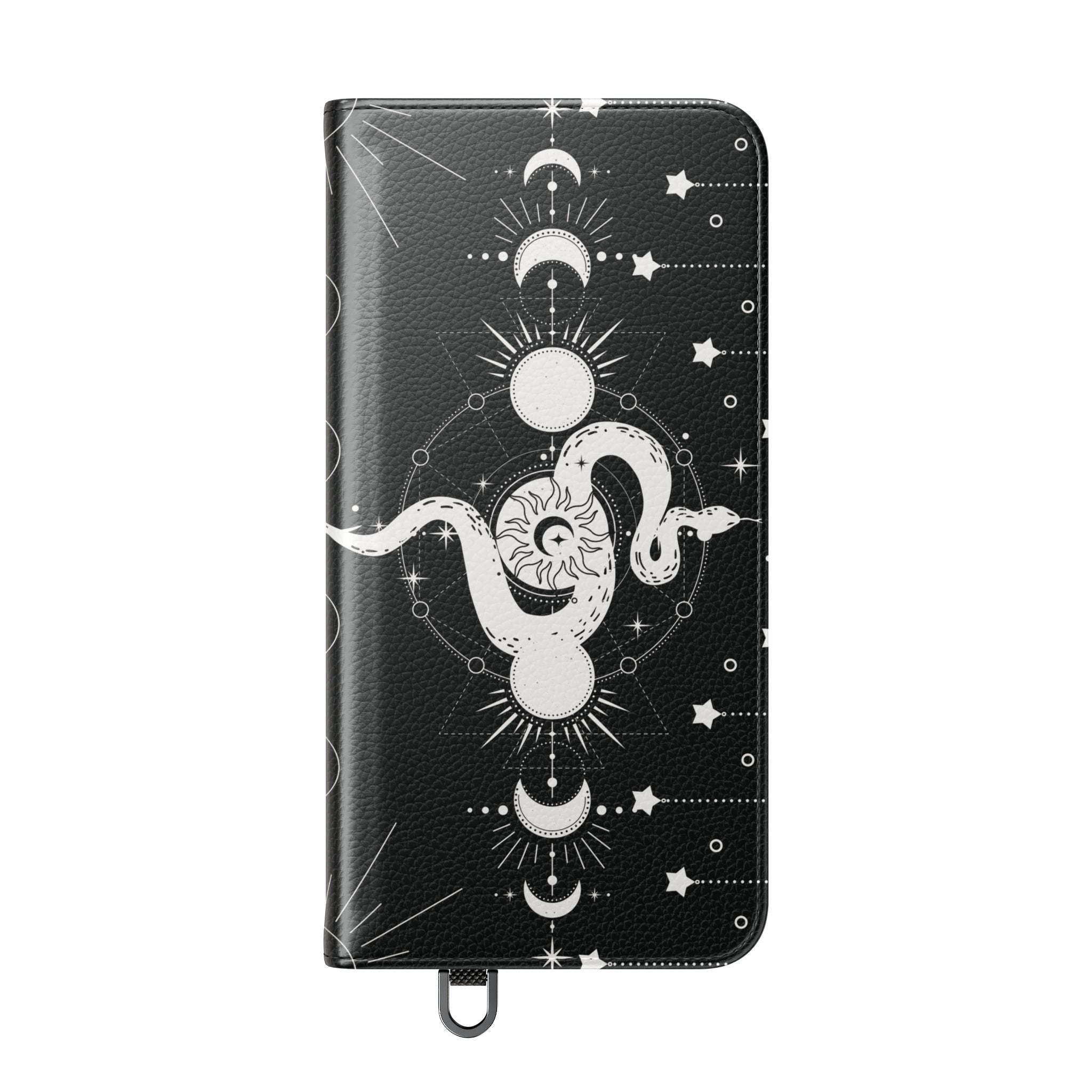 Gothic Style Celestial Snake Moon Phases Wallet Flip PhoneCase - Celestial Style Phone Case for iPhone and Samsung - Moon Phases Wallet Case