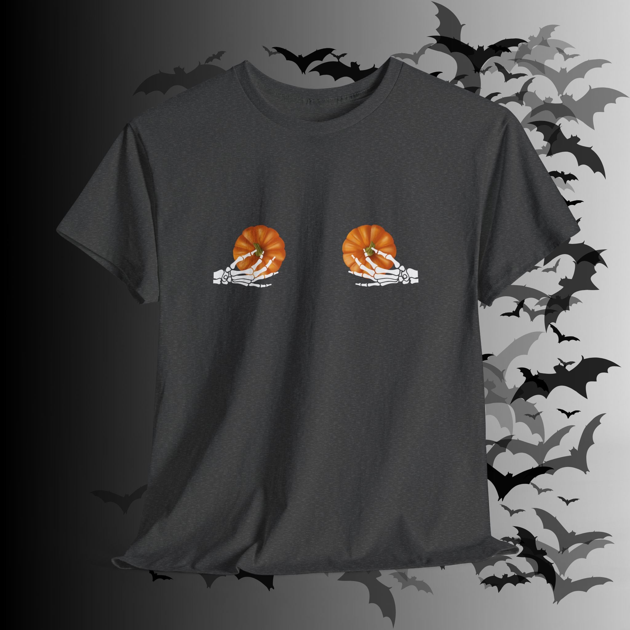 Skeleton Hands Pumpkin Halloween T-Shirt — Funny Spooky Season Tee