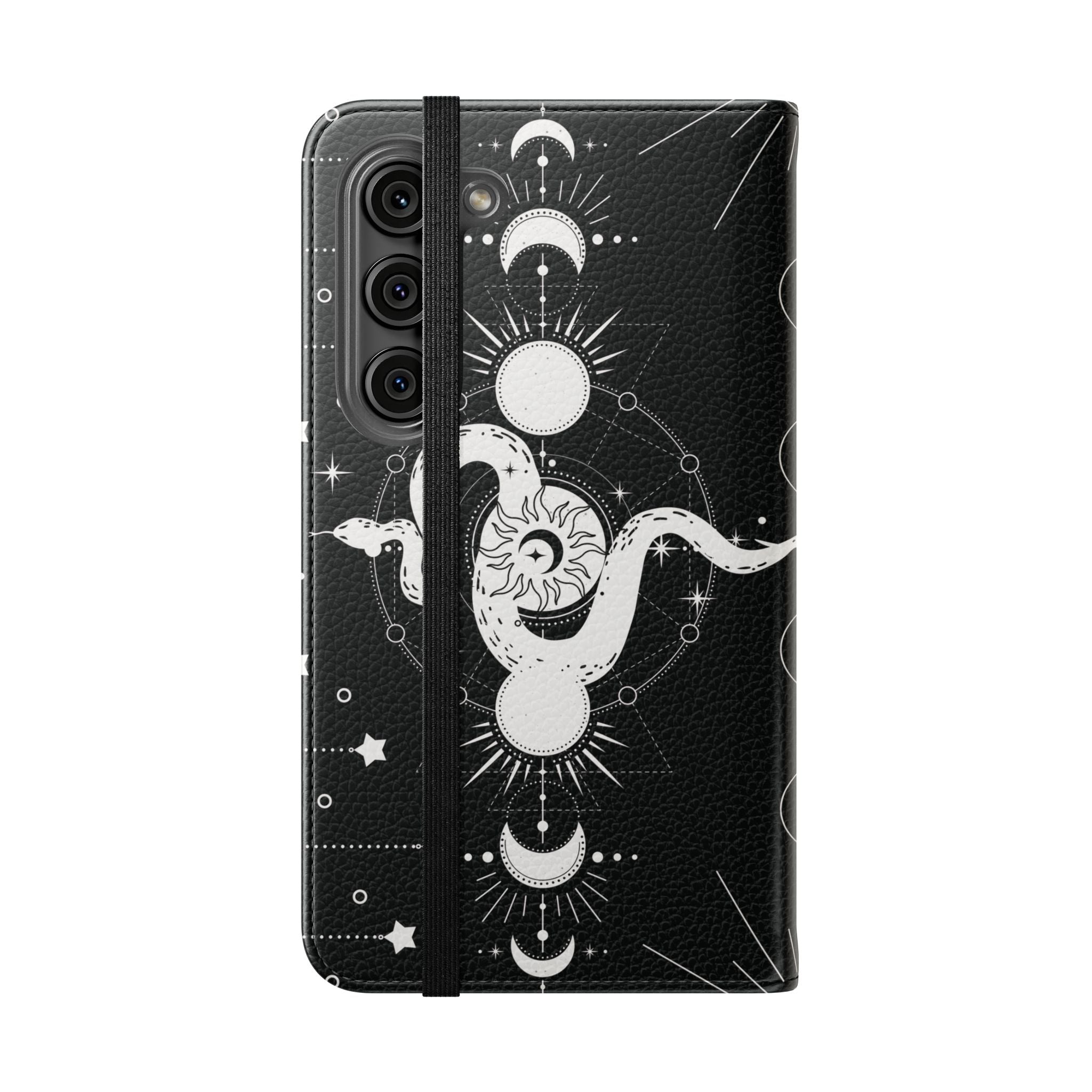 Gothic Style Celestial Snake Moon Phases Wallet Flip PhoneCase - Celestial Style Phone Case for iPhone and Samsung - Moon Phases Wallet Case