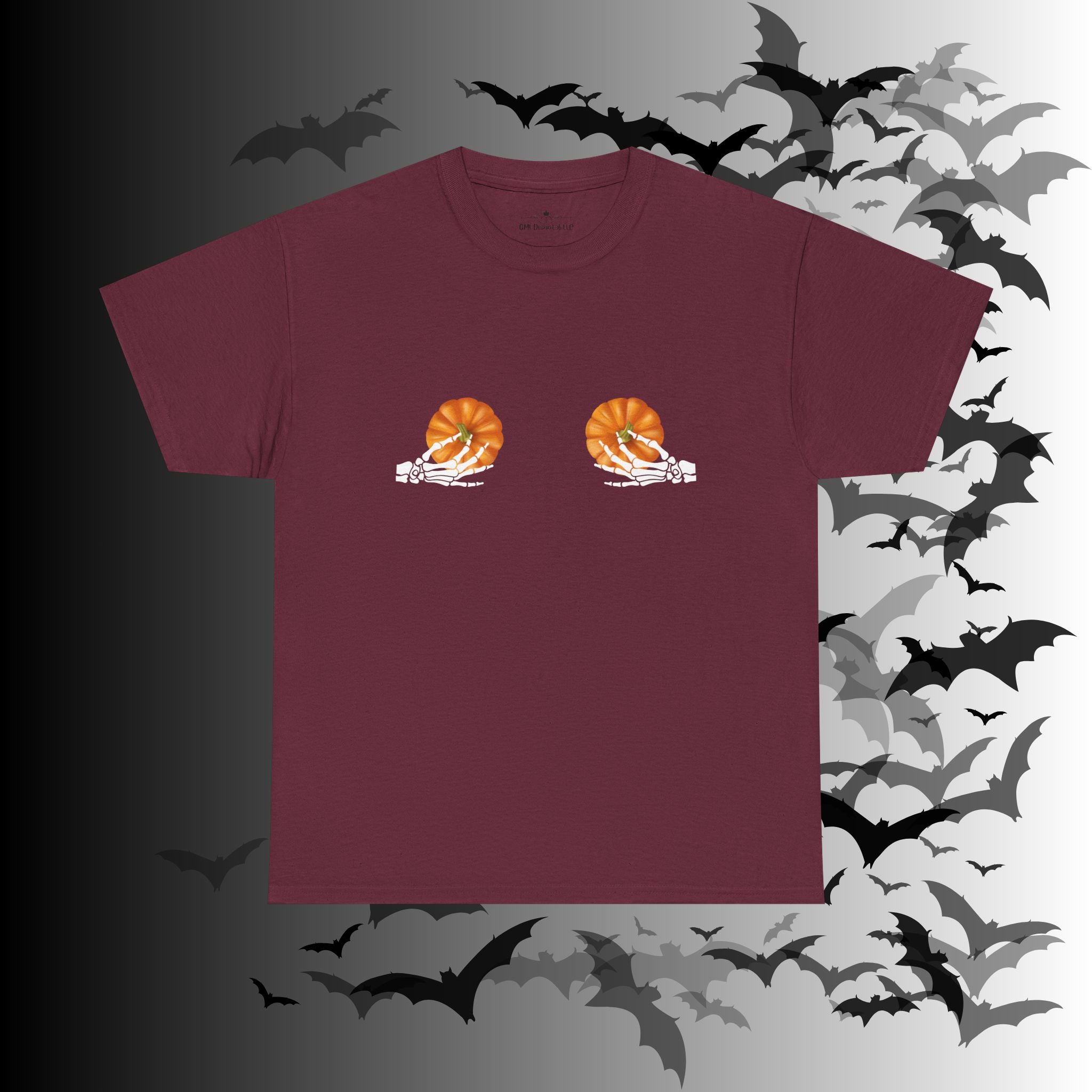 Skeleton Hands Pumpkin Halloween T-Shirt — Funny Spooky Season Tee