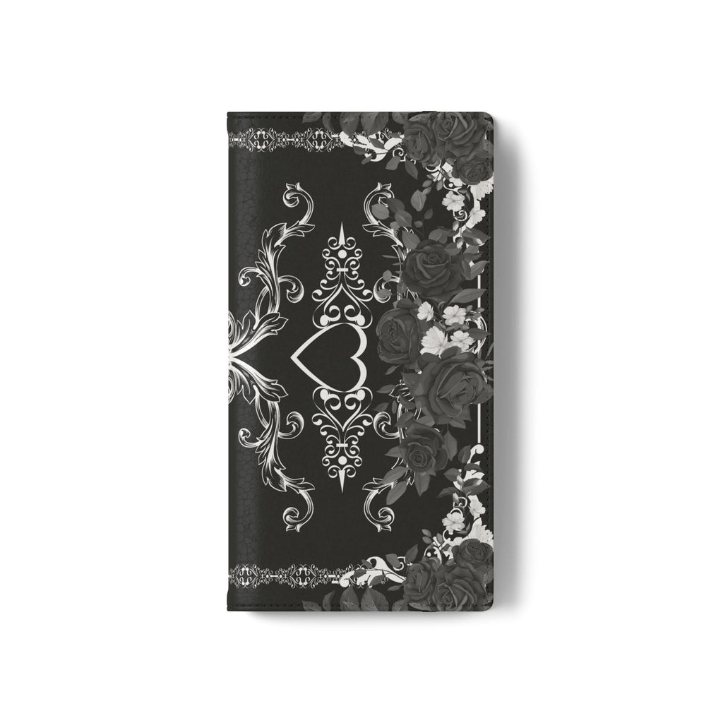 Romantic Goth Wallet Flip Case - Goth Botanical Phone Case