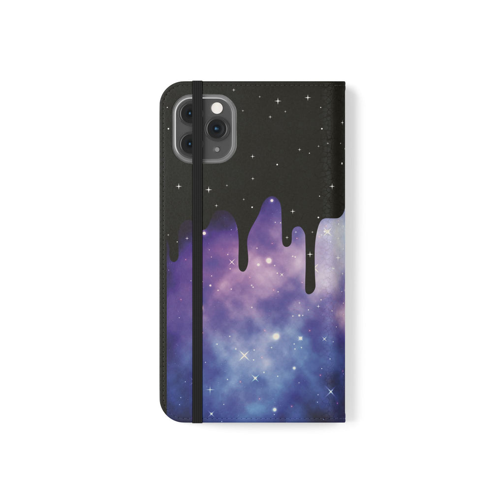 Pastel Goth Drippy Galaxy Flip Wallet Phone Case - Wallet Case for Samsung and iPhone - Gothic Style Wallet Phone Cases