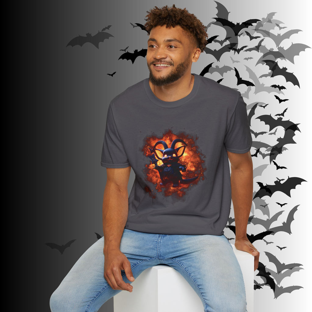 Whimsigoth Chibi Baphomet Fire T-Shirt — Gothic Occult Tee