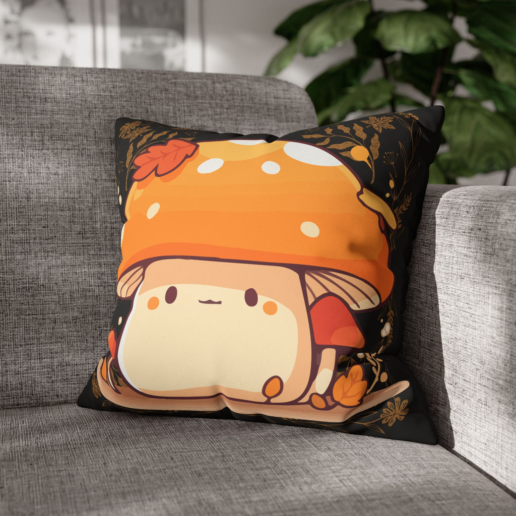 Dark Cottagecore Mushroom Throw Pillow — Forest Witch Kawaii Home Decor