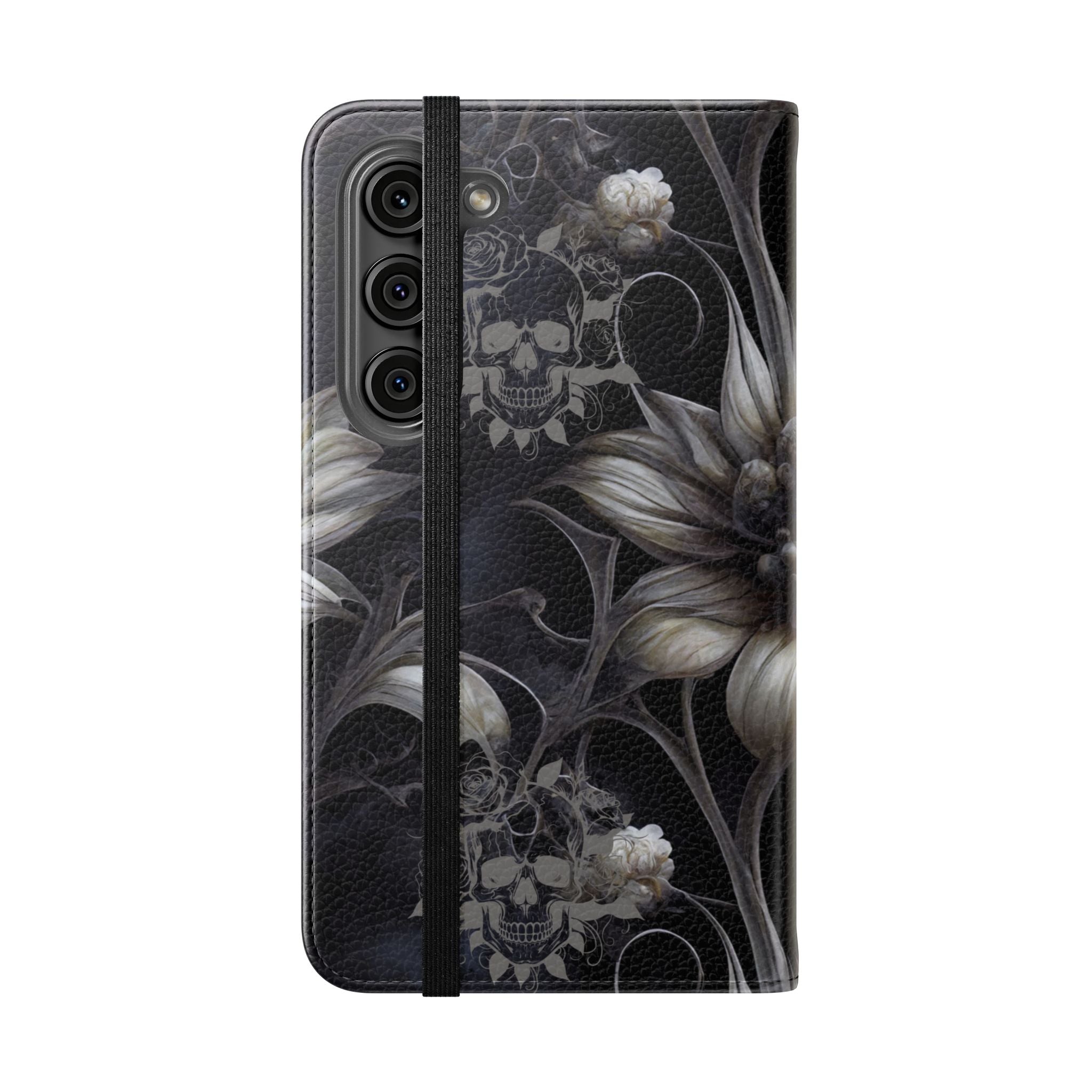 Goth Botanical Flip Wallet Case for iPhone and Samsung Galaxy Phones