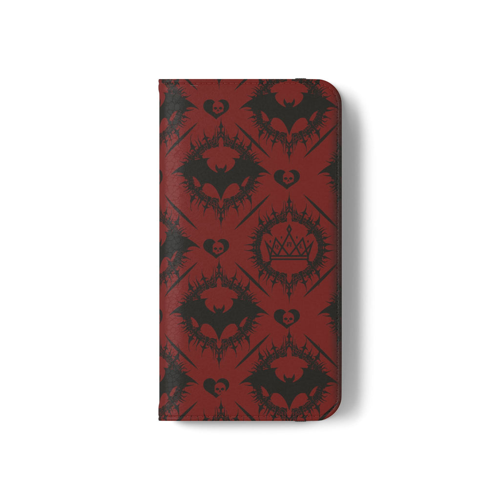 Copy of Gothic Bat Wallet Flip Case - Elegant Goth Phone Wallet - Bat Pattern Flip Case - Gothic Phone Case - Stylish Wallet Phone Case