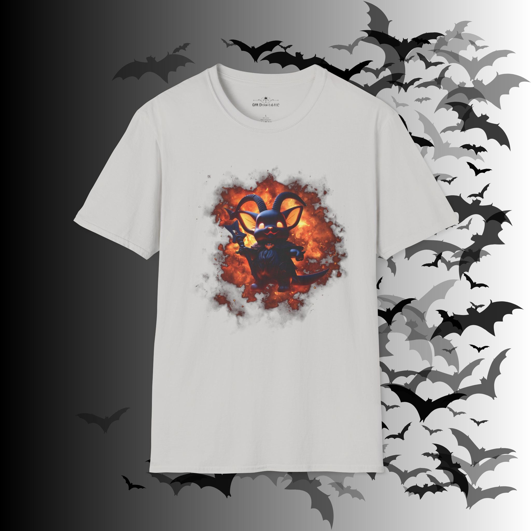 Whimsigoth Chibi Baphomet Fire T-Shirt — Gothic Occult Tee