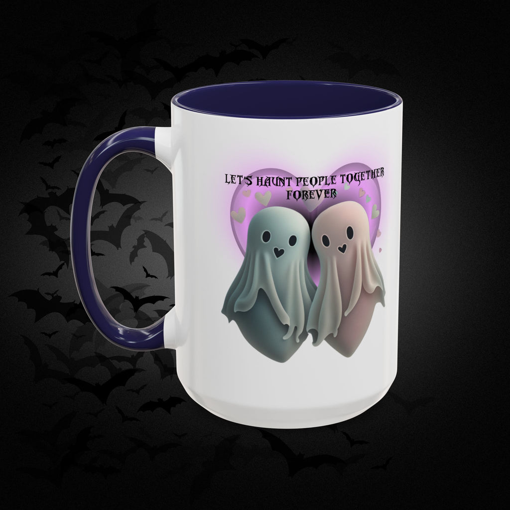 Let's Haunt People Together Forever Coffee Mug — Valloween Ghost Couple Accent Mug