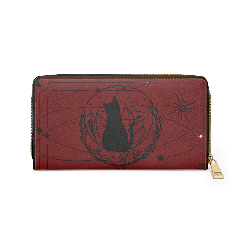 Goth Wallet Dark Academia Celestial Cat Zipper Wallet