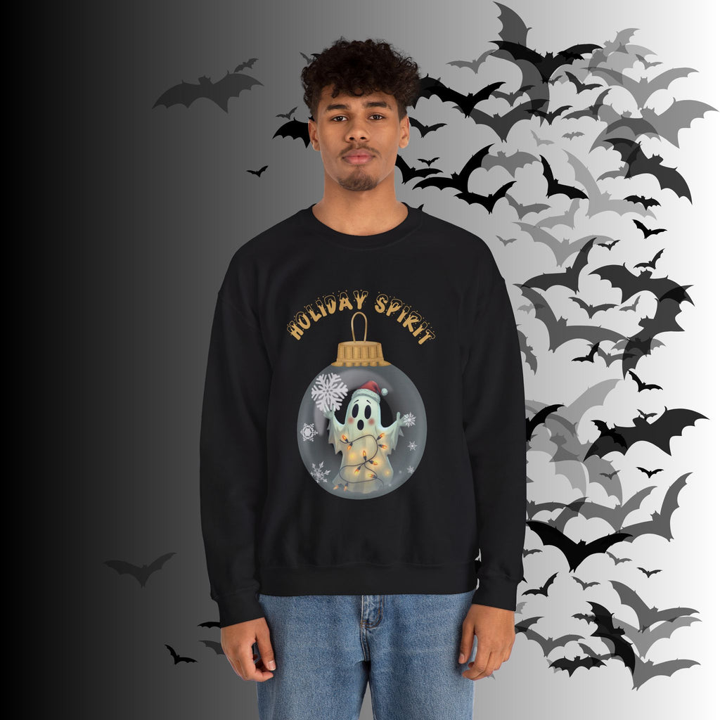Holiday Spirit Crewneck Sweatshirt — Ghost Christmas Ornament Gothmas