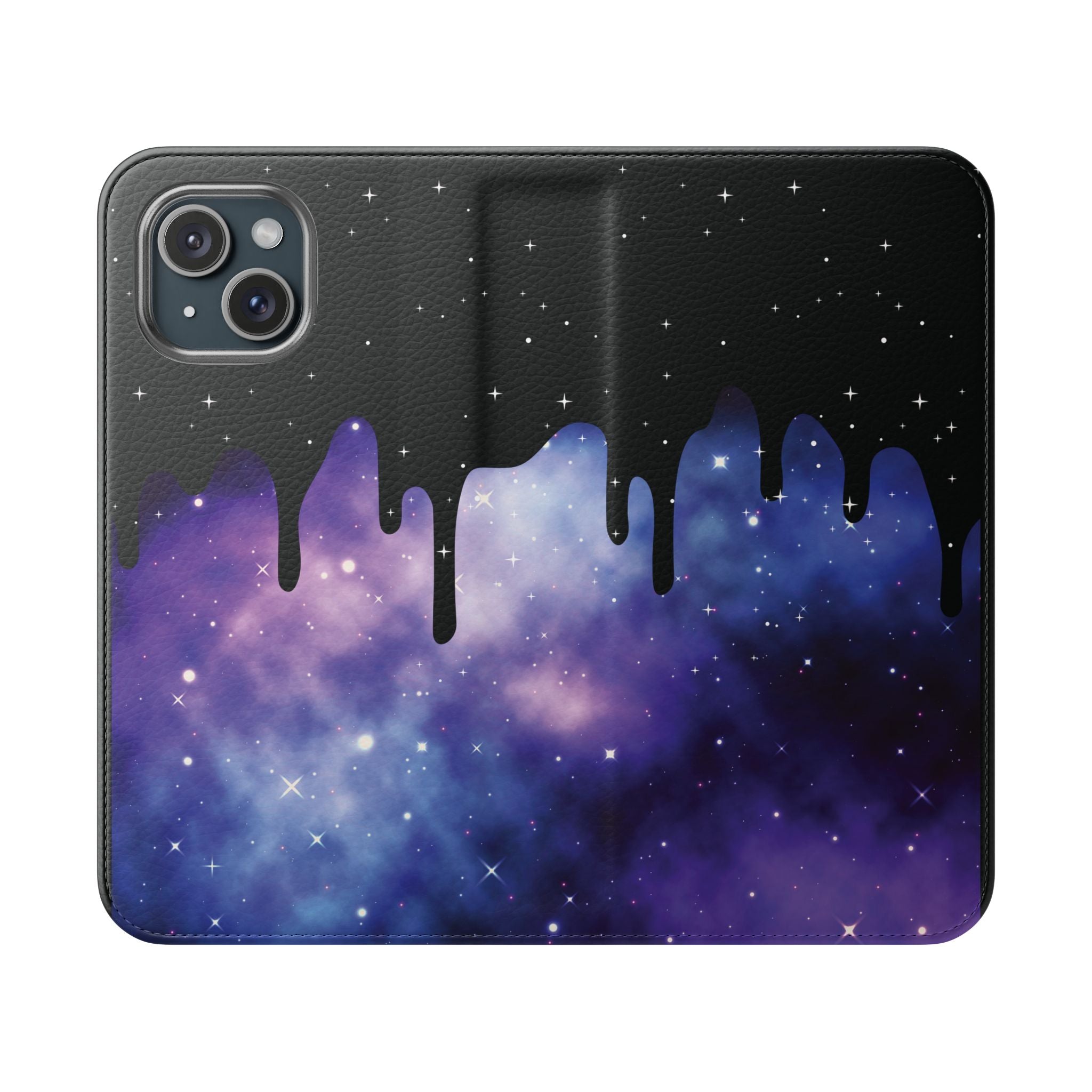Pastel Goth Drippy Galaxy Flip Wallet Phone Case - Wallet Case for Samsung and iPhone - Gothic Style Wallet Phone Cases