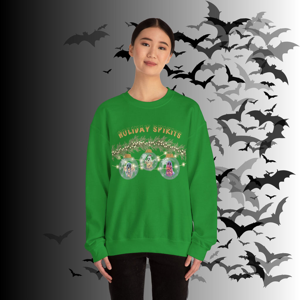 Holiday Spirits Crewneck Sweatshirt — Ghost Christmas Ornament Gothmas
