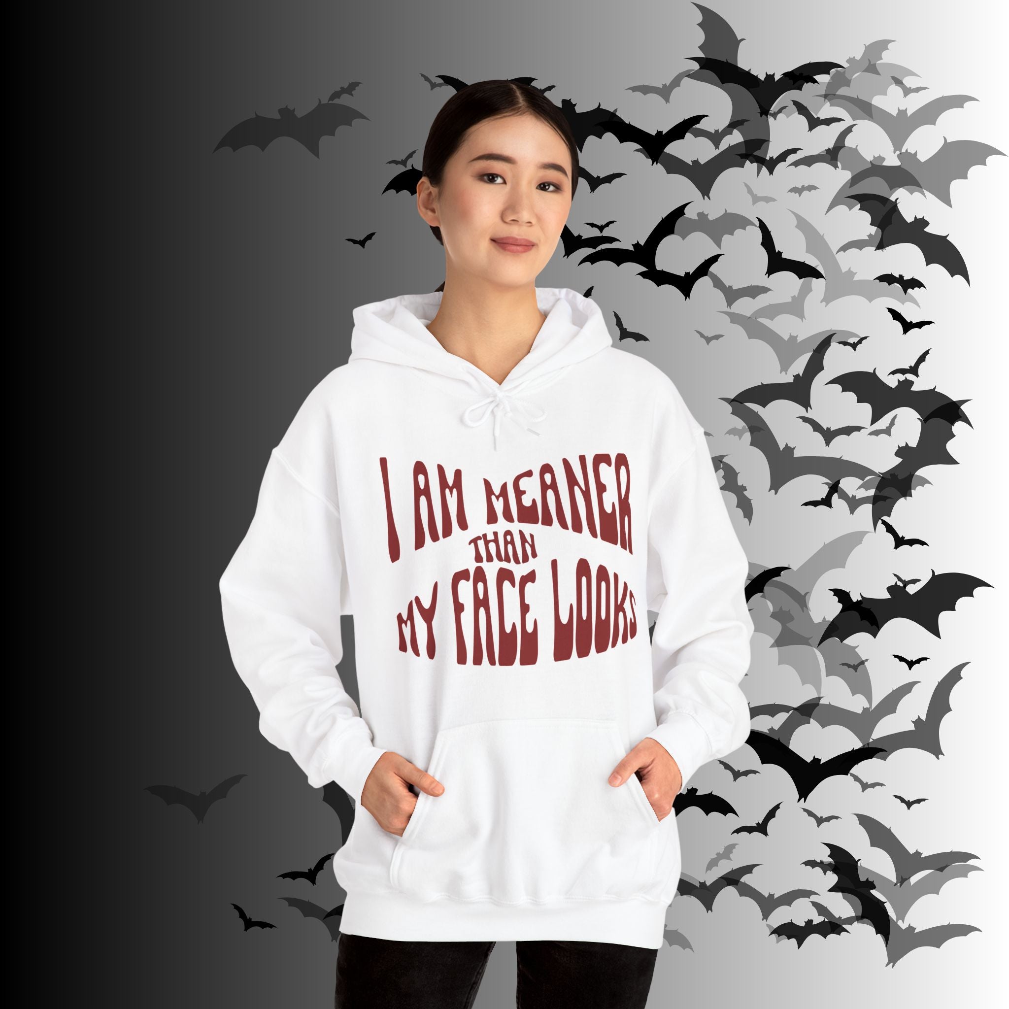 I Am Meaner Than My Face Looks Hoodie — Gothic Attitude Pullover