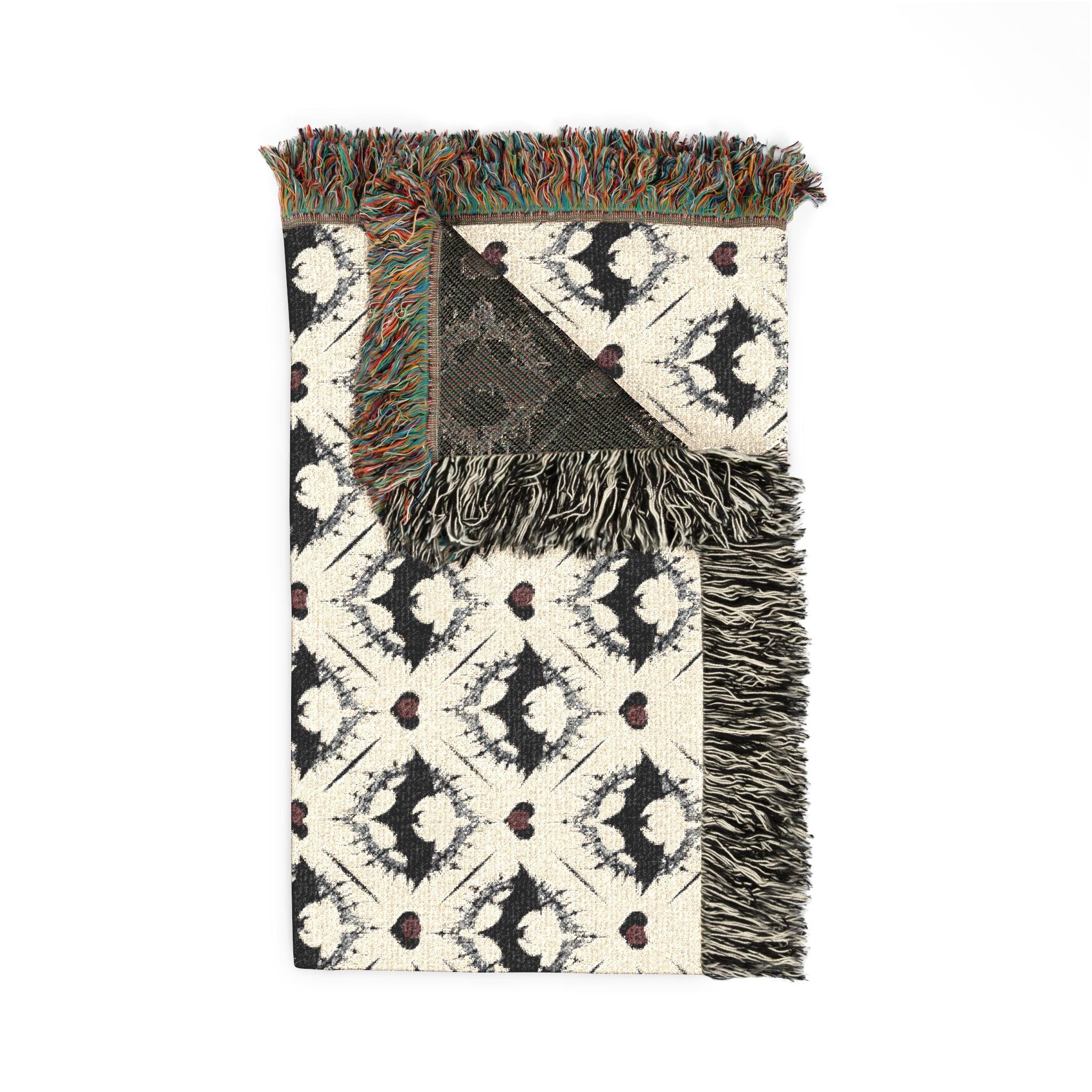 Gothic Bat Pattern Woven Cotton Throw Blanket — Fringe Bat Home Decor
