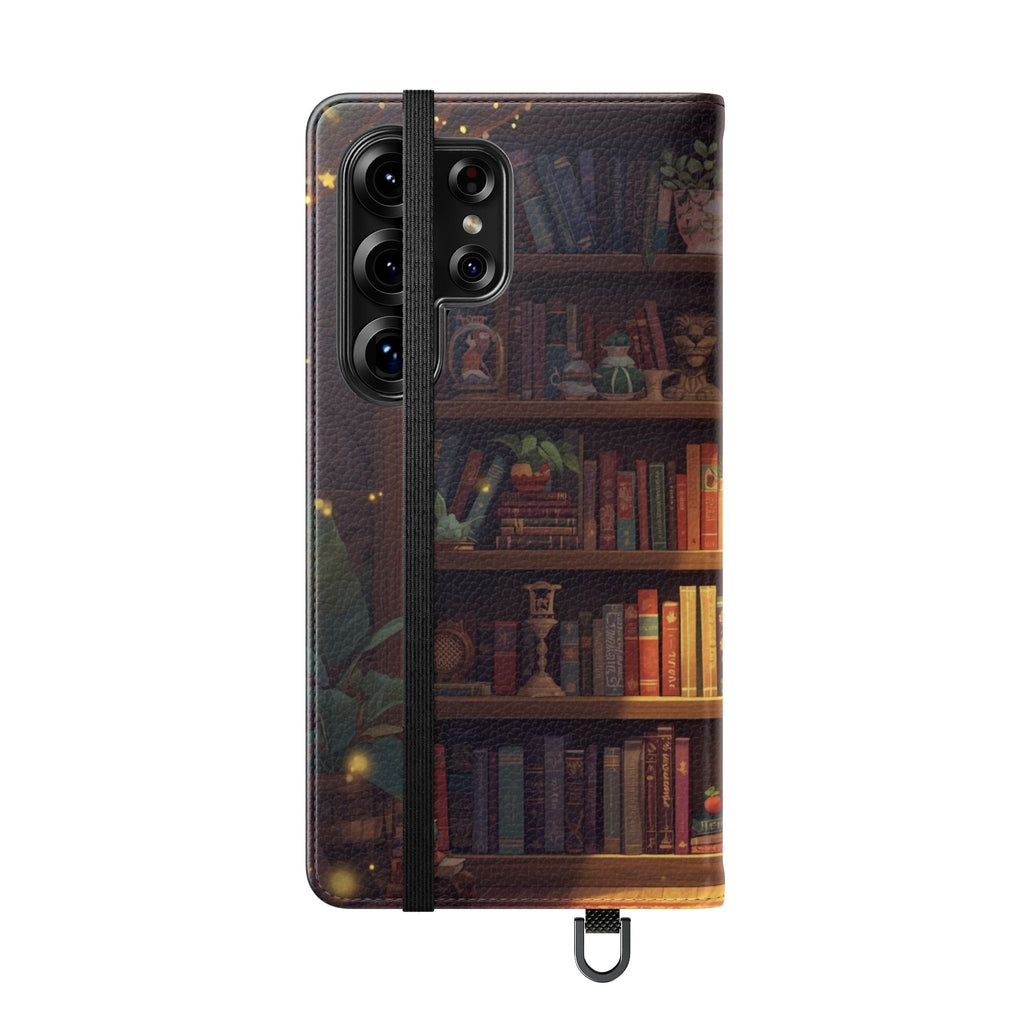 Whimsigoth Bookcase Wallet Flip Case - Romantasy Reader Phone Wallet - Book Pattern Flip Case - Bookish Phone Case