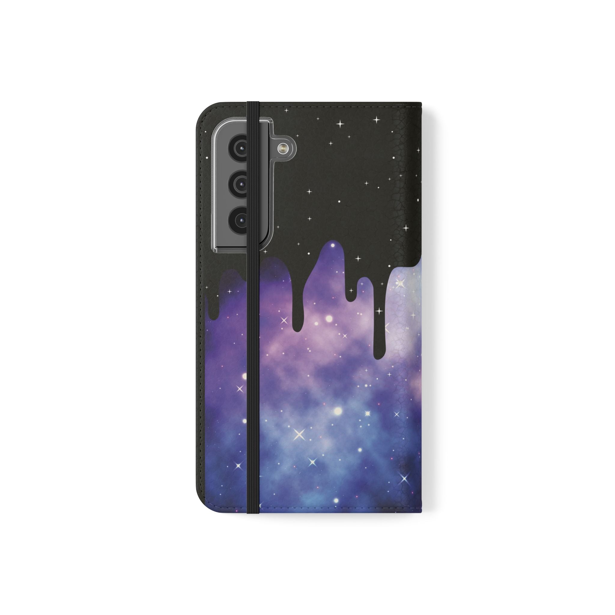 Pastel Goth Drippy Galaxy Flip Wallet Phone Case - Wallet Case for Samsung and iPhone - Gothic Style Wallet Phone Cases