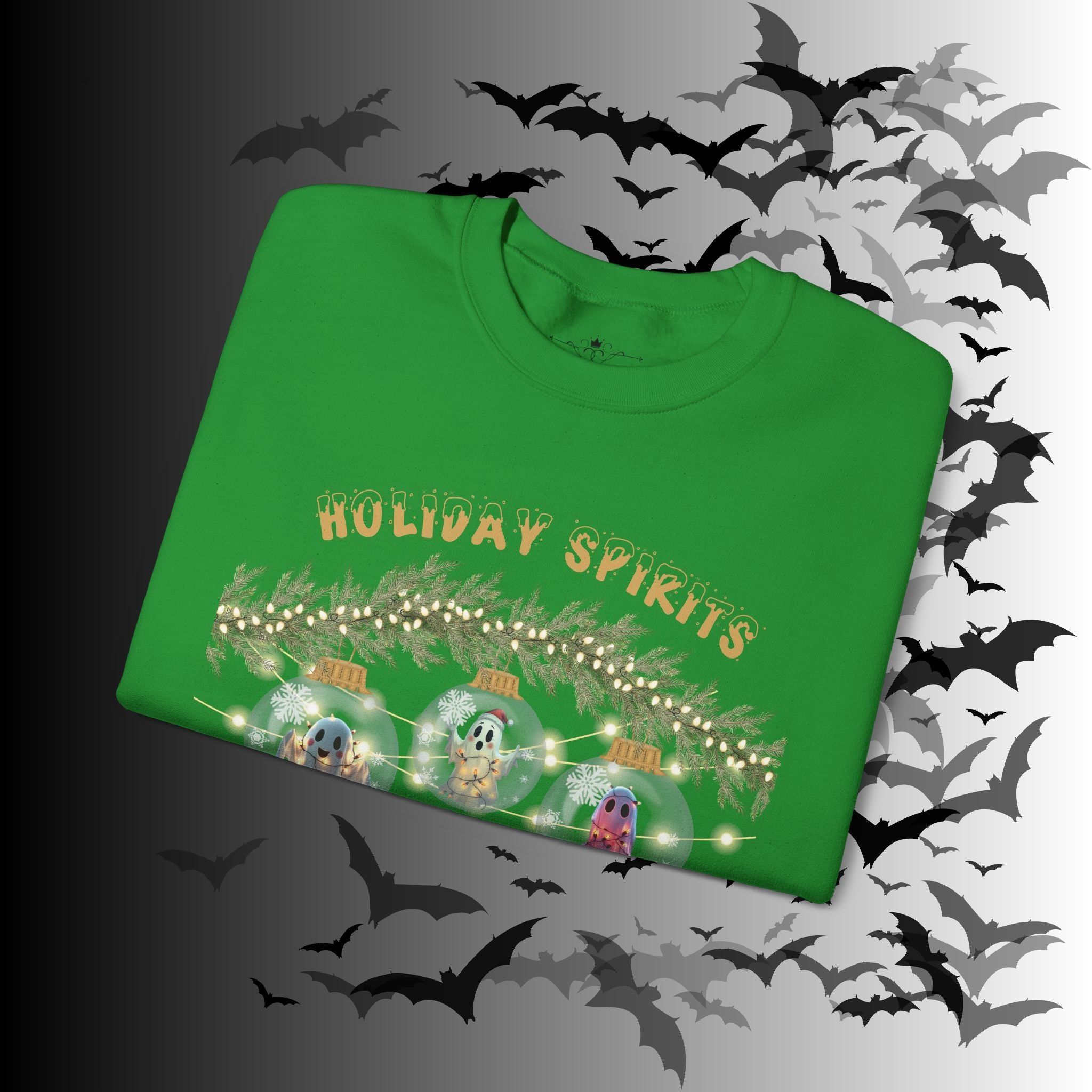 Holiday Spirits Crewneck Sweatshirt — Ghost Christmas Ornament Gothmas