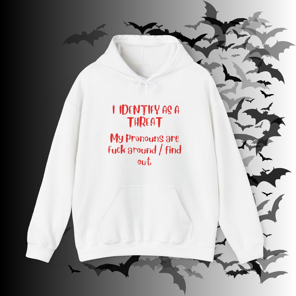 I Identify As a Threat Hoodie — My Pronouns Are Fuck Around Find Out