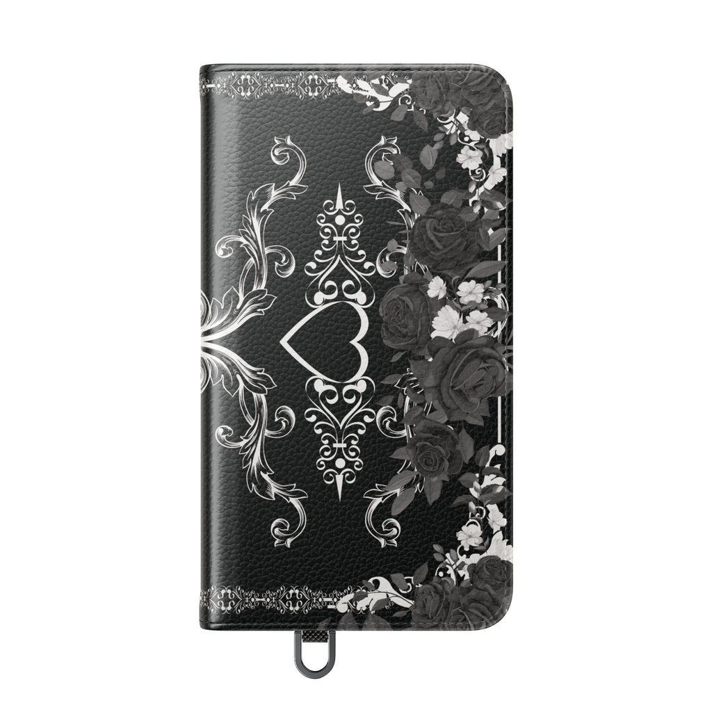 Romantic Goth Wallet Flip Case - Goth Botanical Phone Case
