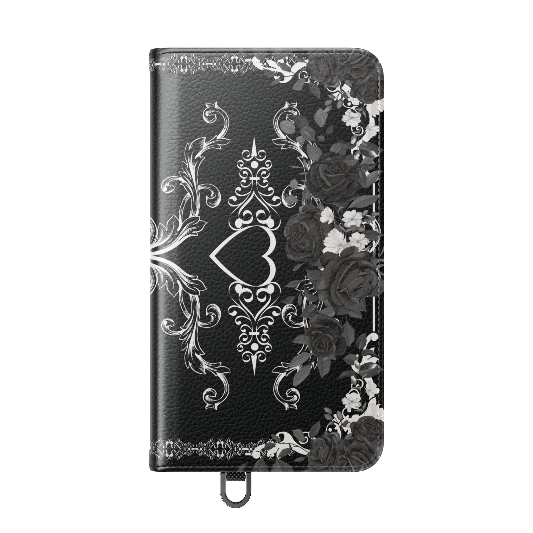 Romantic Goth Wallet Flip Case - Goth Botanical Phone Case