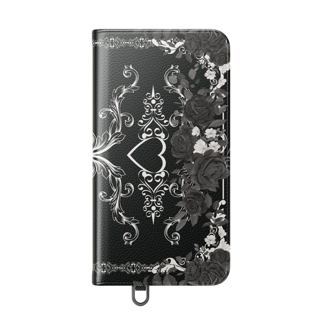 Romantic Goth Wallet Flip Case - Goth Botanical Phone Case