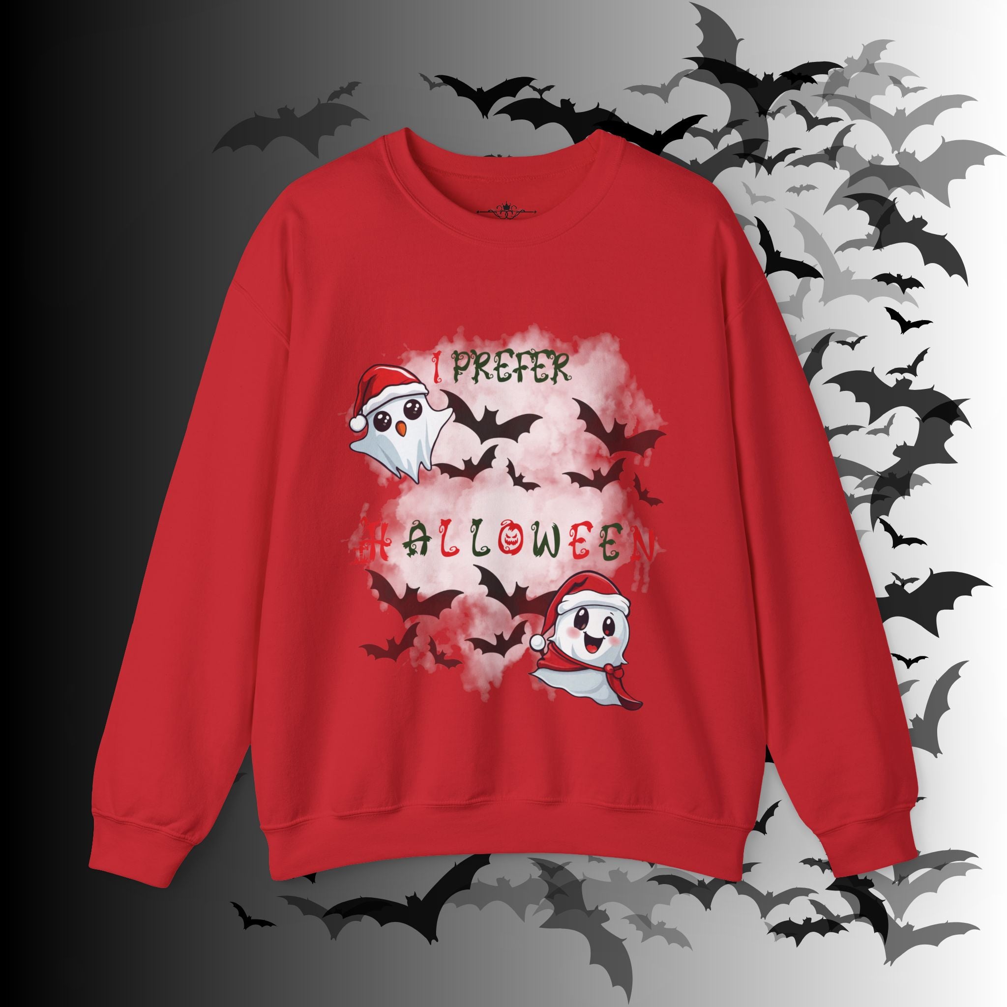 I Prefer Halloween Ghost Crewneck Sweatshirt — Kawaii Gothic Christmas