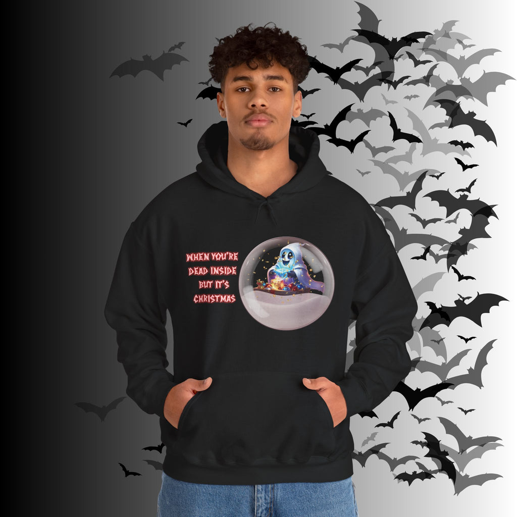 When You're Dead Inside But It's Christmas Hoodie — Ghost Snow Globe Pullover