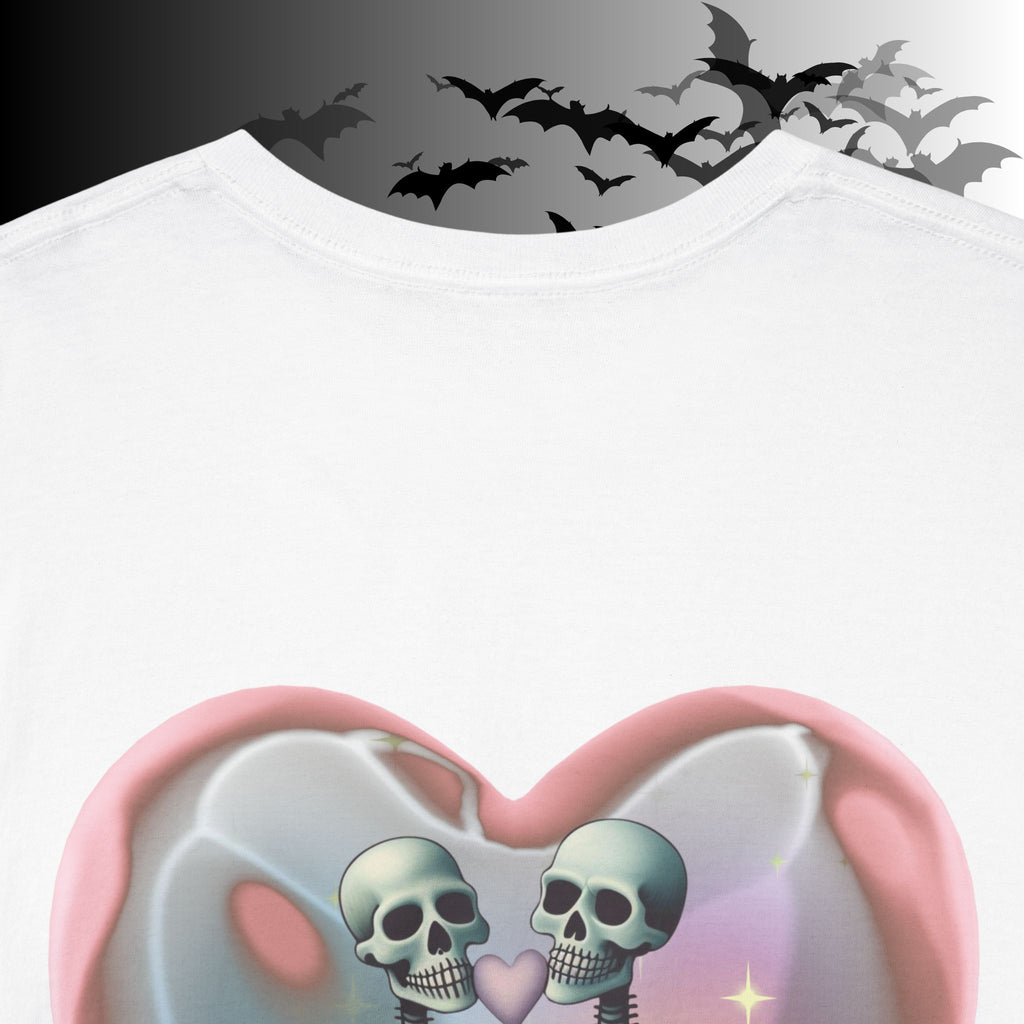 "Love You Forever" Gothic Skeleton Couples T-Shirt — Goth Valentine's Day Matching Tee