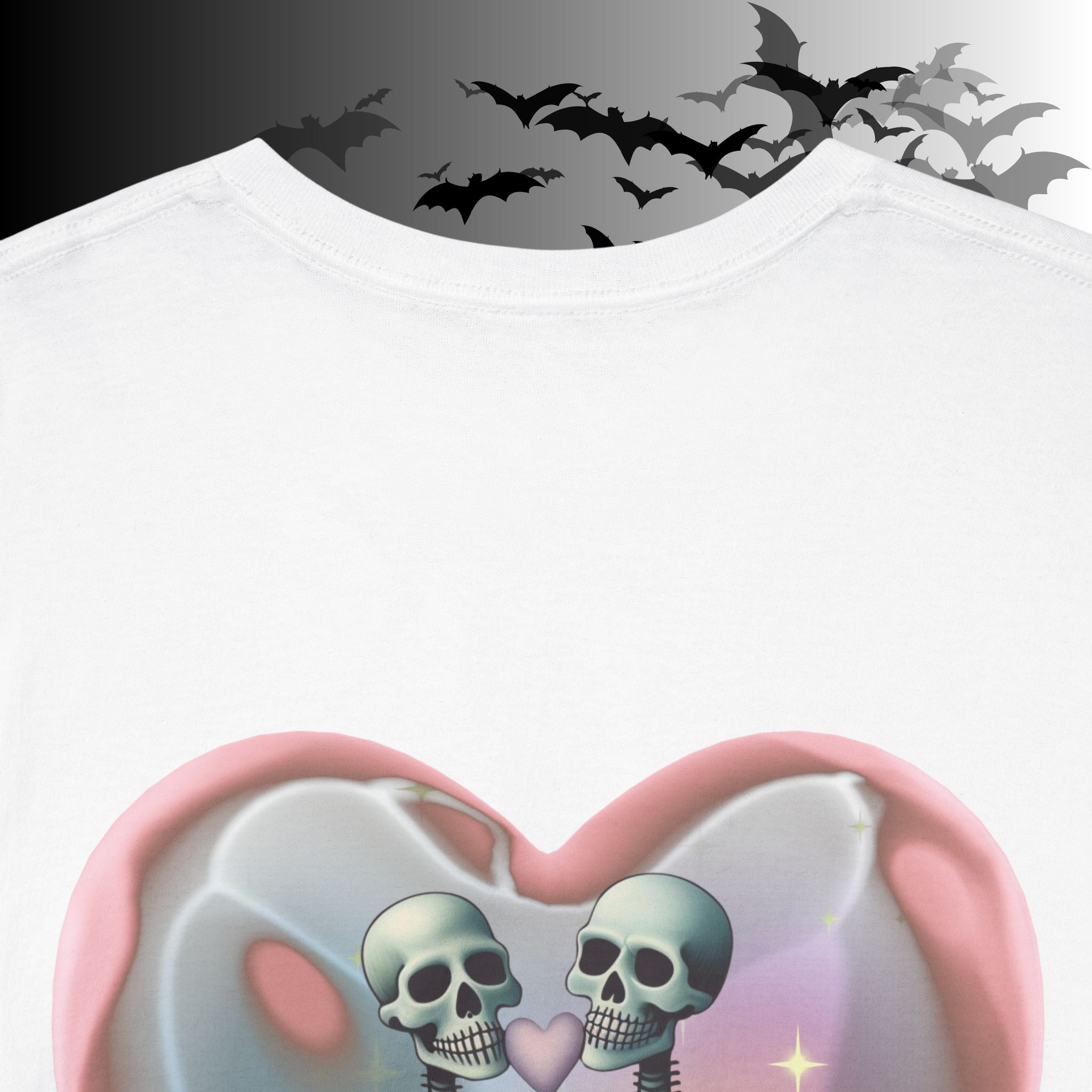 "Love You Forever" Gothic Skeleton Couples T-Shirt — Goth Valentine's Day Matching Tee