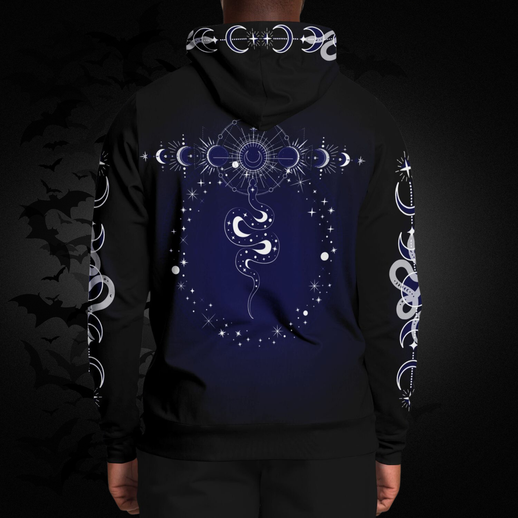 Celestial Serpent All Over Print Hoodie – Midnight Navy