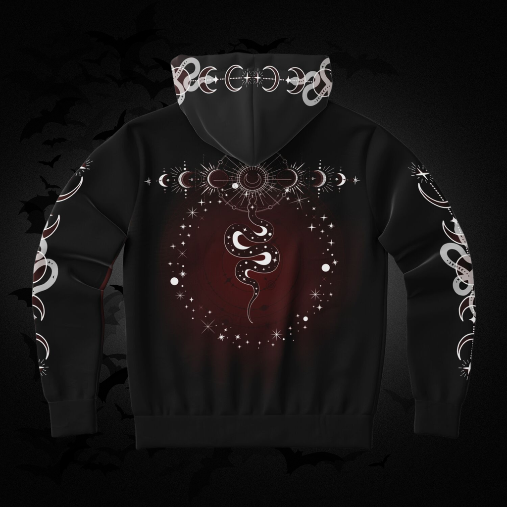 Celestial Serpent All Over Print Hoodie – Crimson