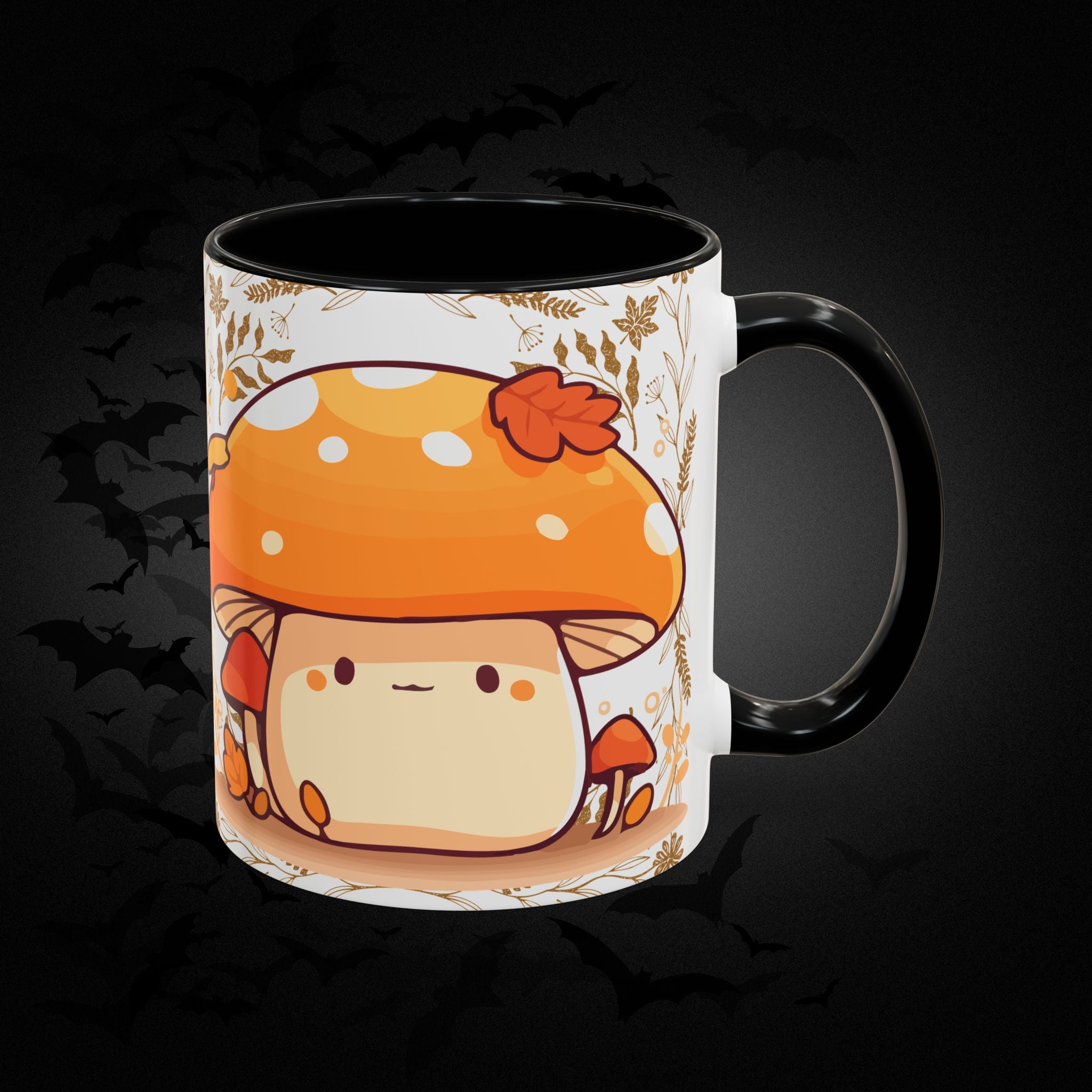 Autumn Mushroom Cute Coffee Mug — Fall Kawaii Accent Mug (11/15oz)