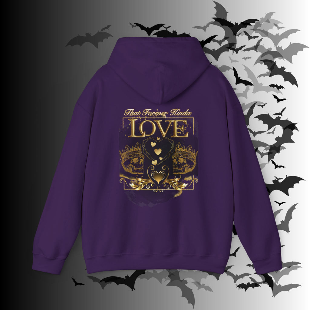 That Forever Kinda Love Hoodie — Gothic Gold Skull Couples Pullover