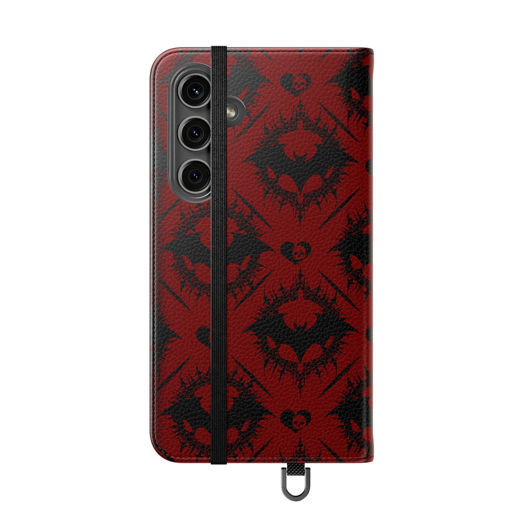 Copy of Gothic Bat Wallet Flip Case - Elegant Goth Phone Wallet - Bat Pattern Flip Case - Gothic Phone Case - Stylish Wallet Phone Case