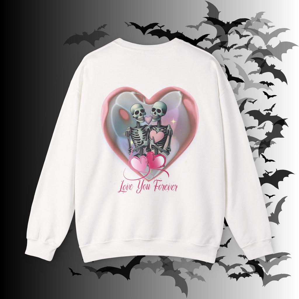 Love You Forever Skeleton Crewneck Sweatshirt — Gothic Valentine's Couples