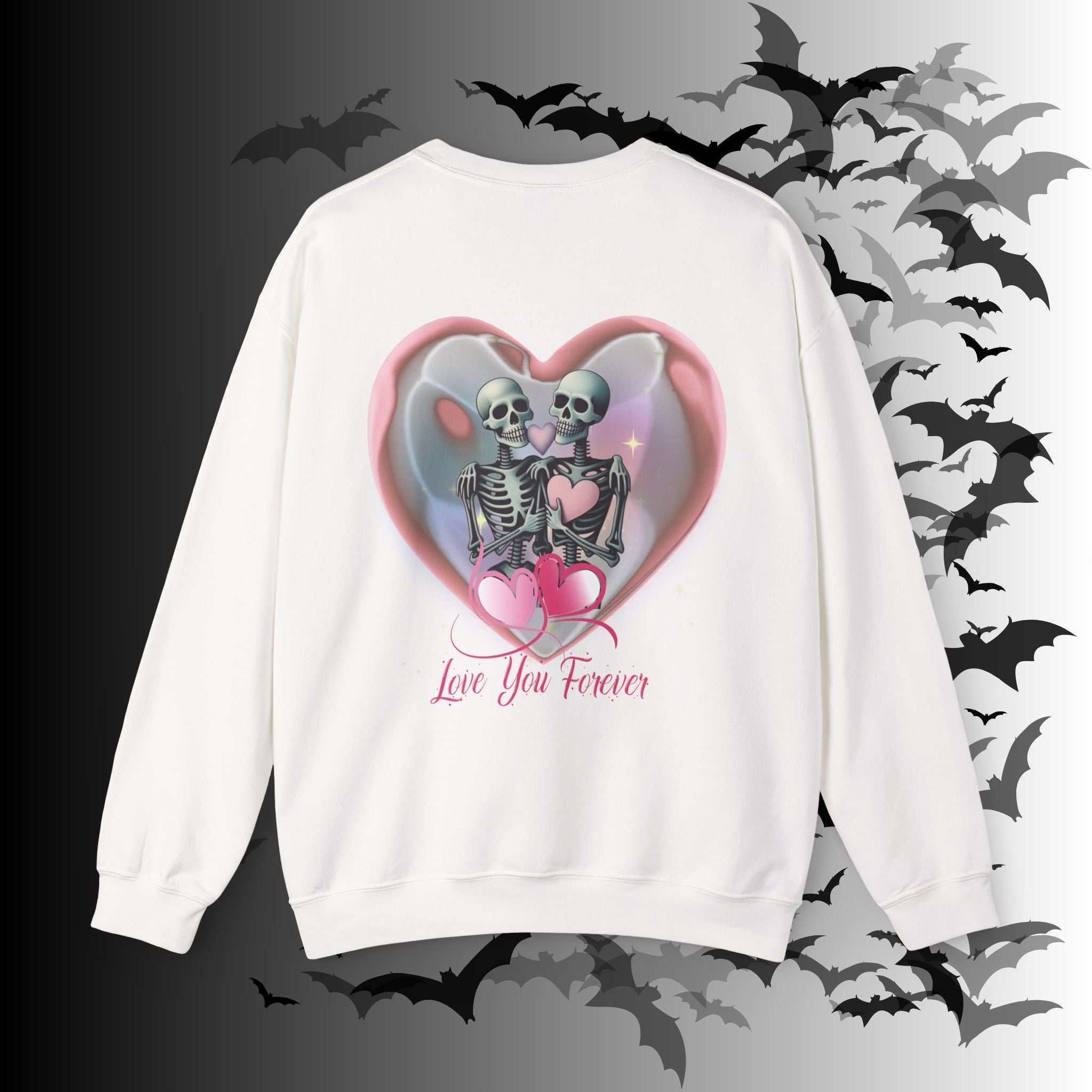 Love You Forever Skeleton Crewneck Sweatshirt — Gothic Valentine's Couples