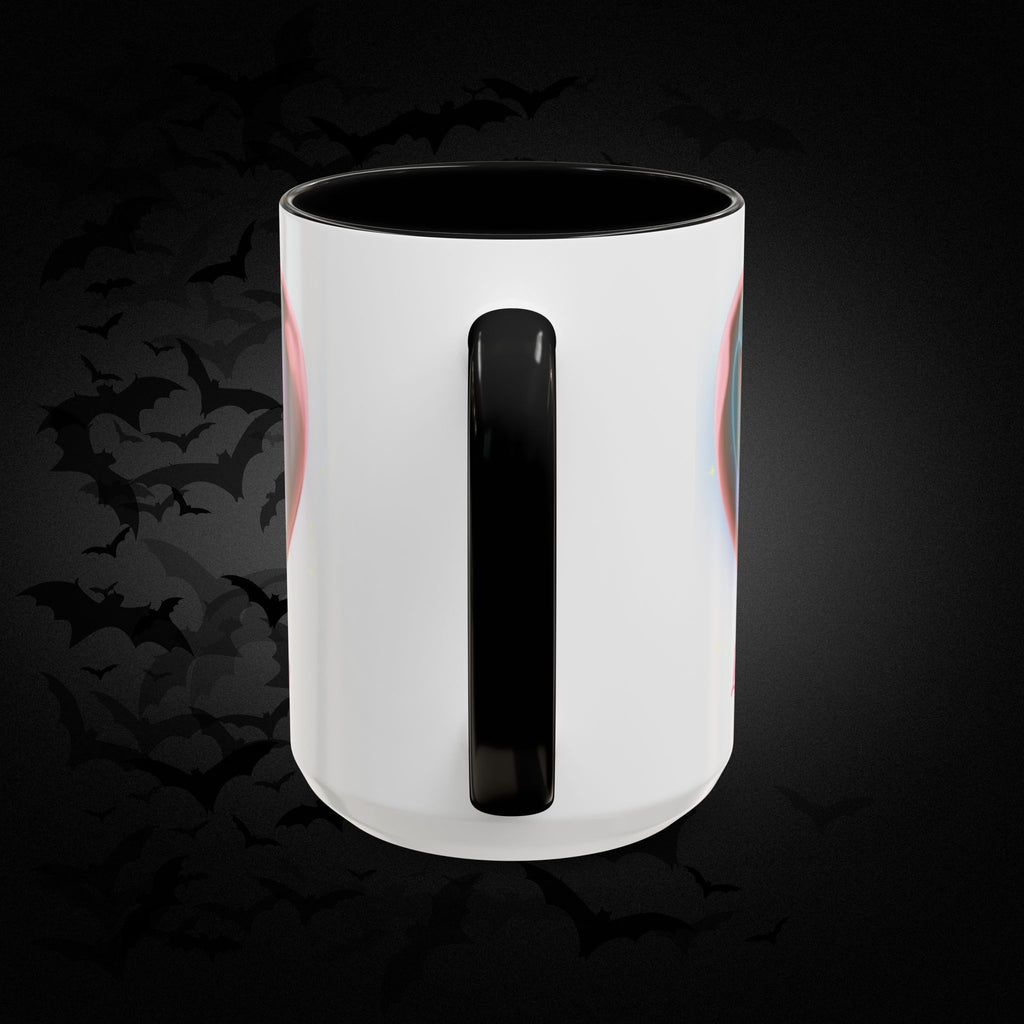 Love You Forever Valloween Coffee Mug — Skeleton Couple Heart Design (11/15oz)