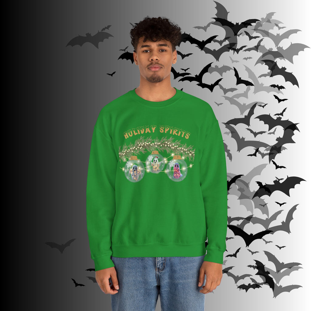 Holiday Spirits Crewneck Sweatshirt — Ghost Christmas Ornament Gothmas