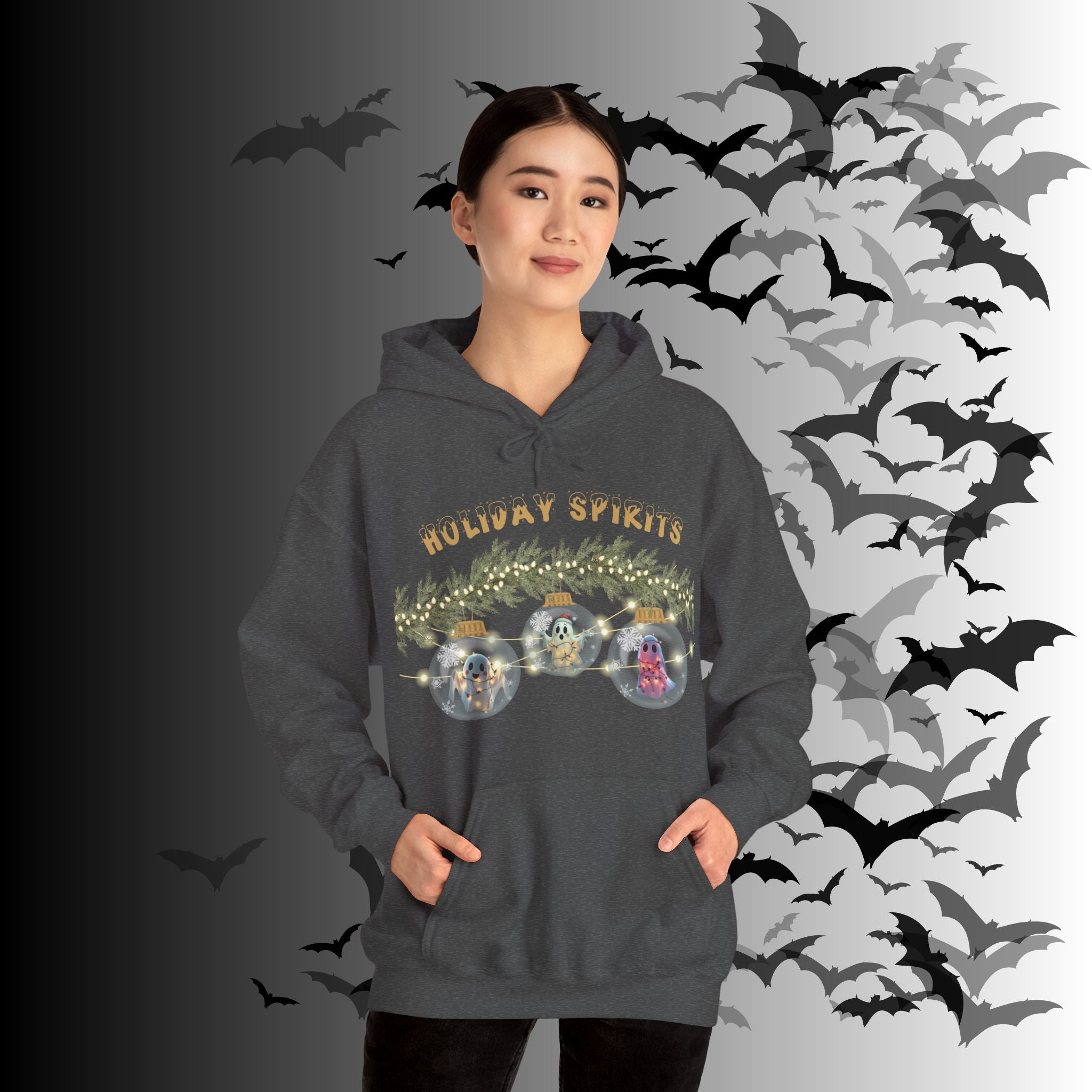 Holiday Spirits Hoodie — Ghost Christmas Ornament Gothmas Pullover