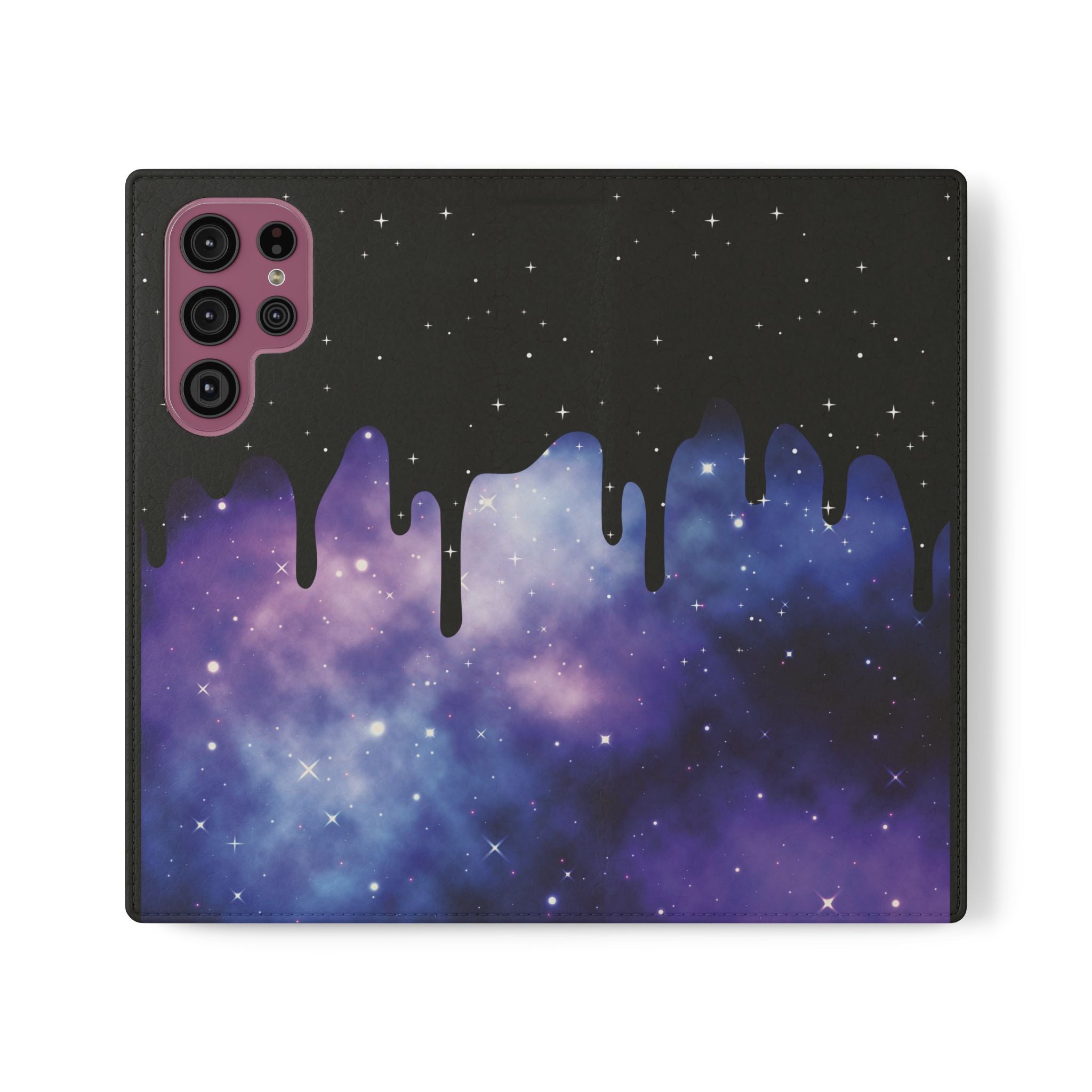 Pastel Goth Drippy Galaxy Flip Wallet Phone Case - Wallet Case for Samsung and iPhone - Gothic Style Wallet Phone Cases