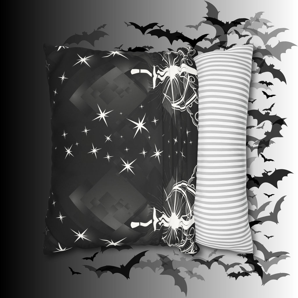 Gothic Moon Sword Celestial Throw Pillow — Dark Witchy Home Decor