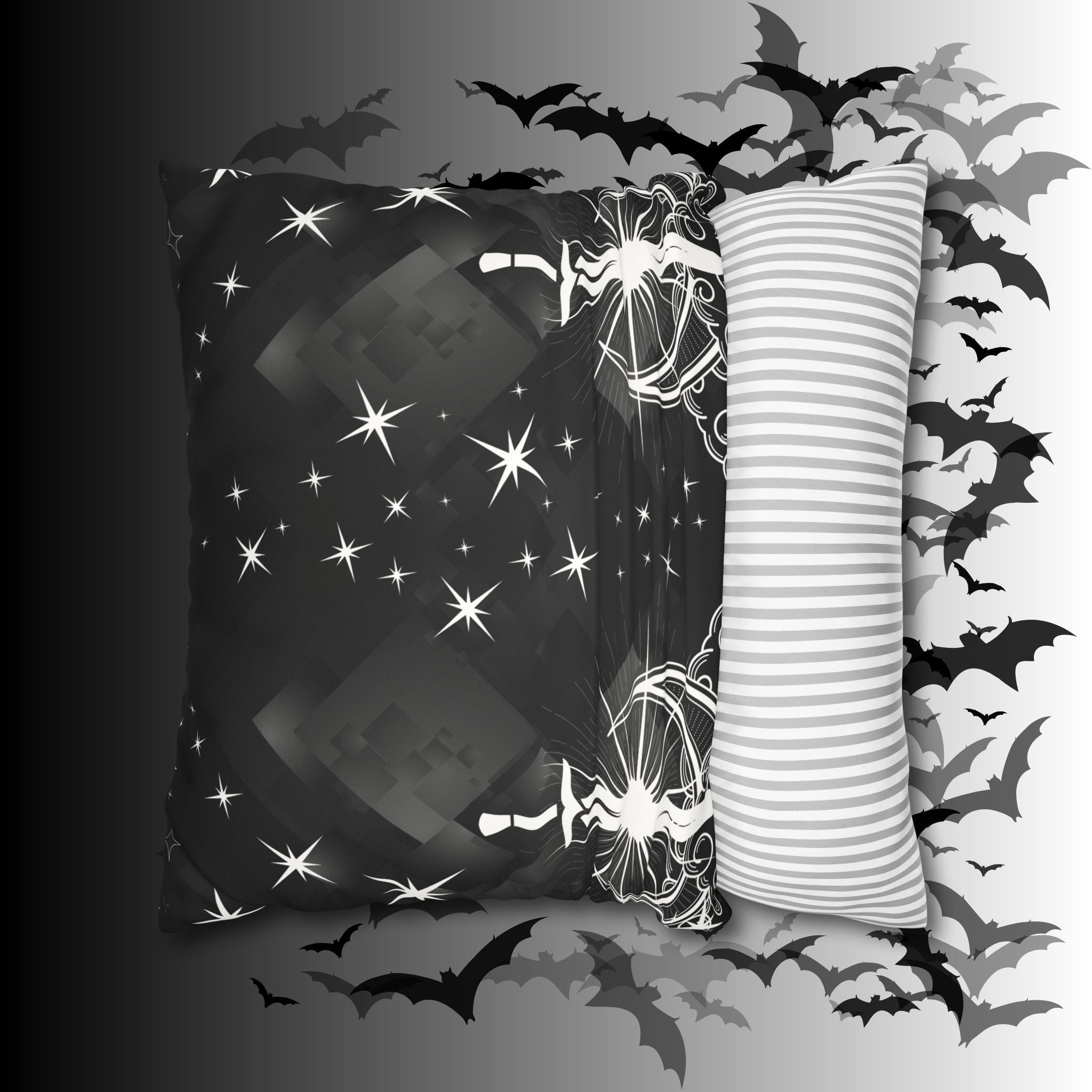 Gothic Moon Sword Celestial Throw Pillow — Dark Witchy Home Decor