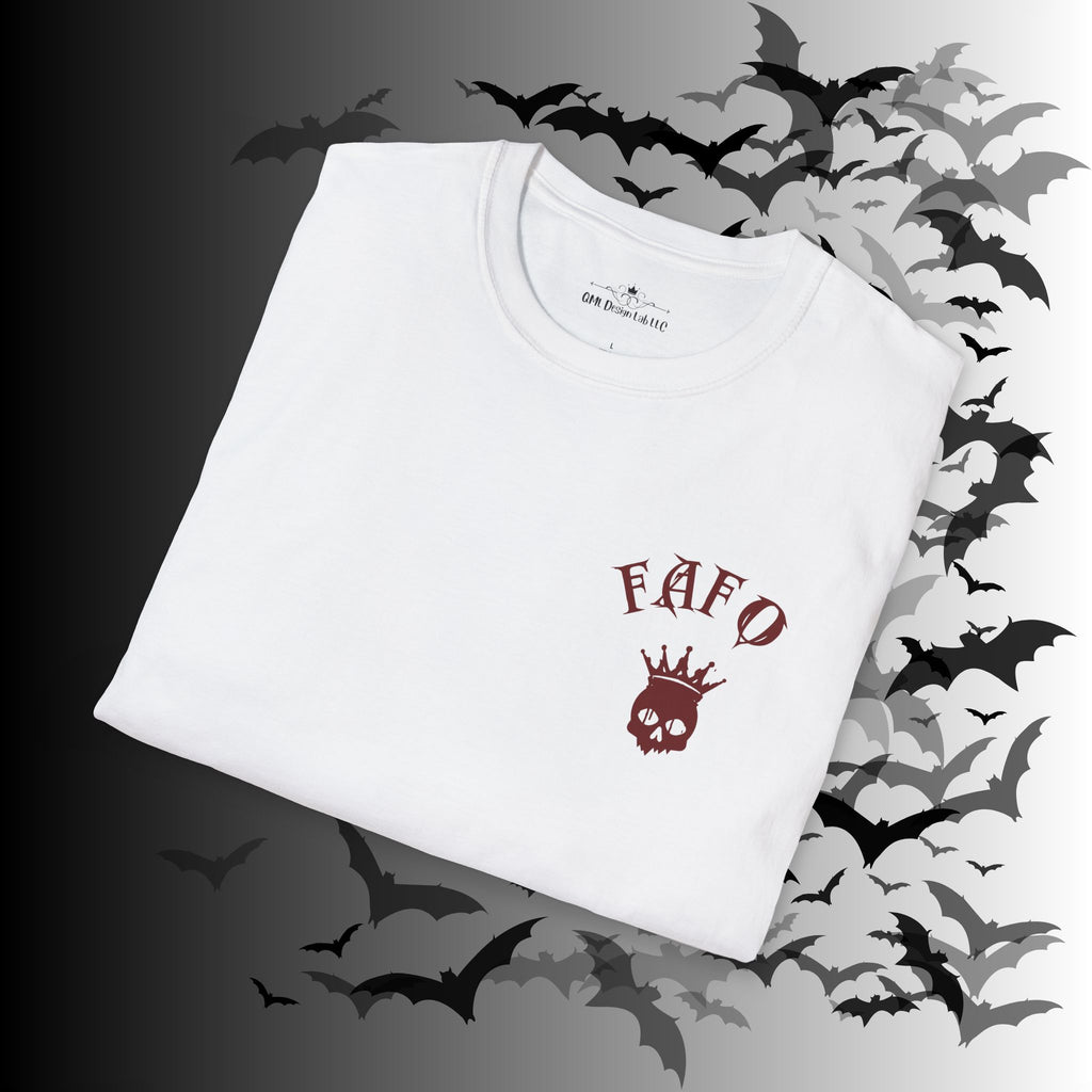 "FAFO" I Identify As A Threat T-Shirt — Gothic Humor Front & Back Print