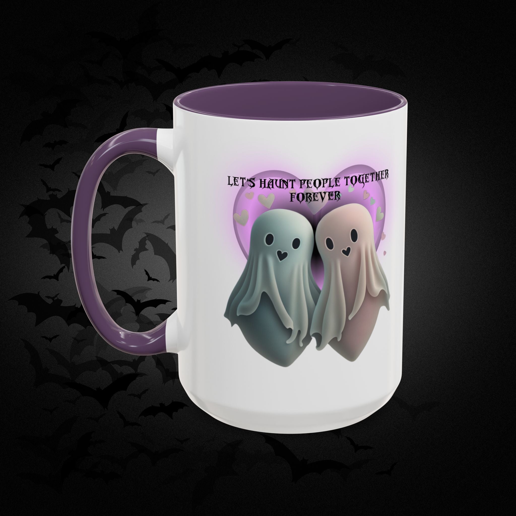 Let's Haunt People Together Forever Coffee Mug — Valloween Ghost Couple Accent Mug