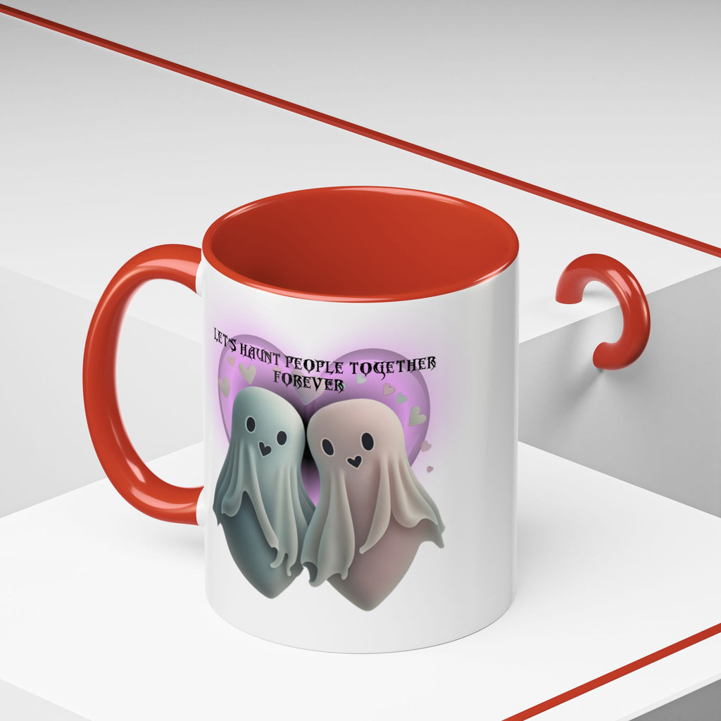 Let's Haunt People Together Forever Coffee Mug — Valloween Ghost Couple Accent Mug
