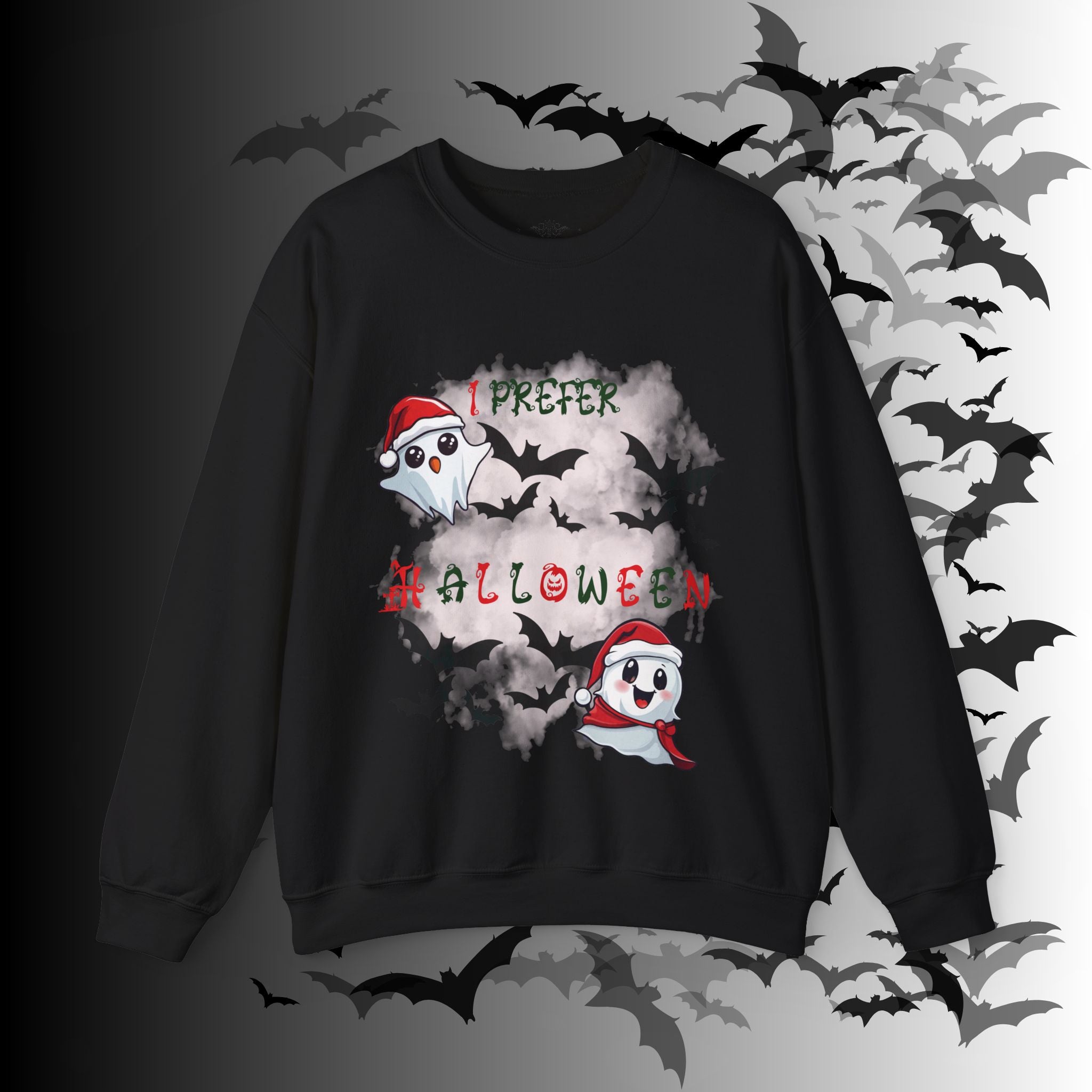 I Prefer Halloween Ghost Crewneck Sweatshirt — Kawaii Gothic Christmas