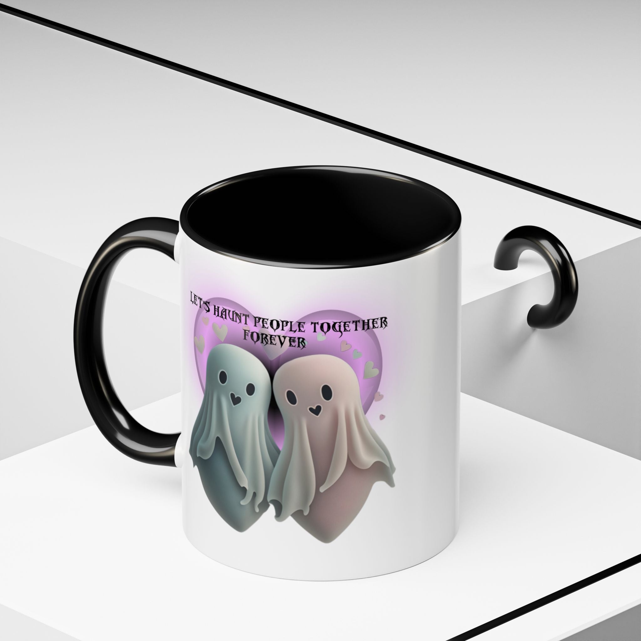 Let's Haunt People Together Forever Coffee Mug — Valloween Ghost Couple Accent Mug