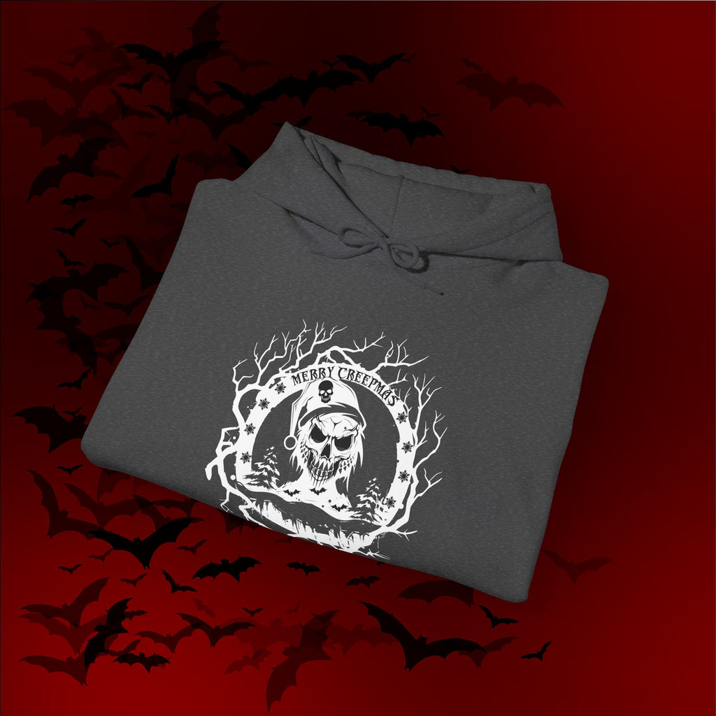 Merry Creepmas Hoodie — Gothic Christmas Skull Santa Pullover